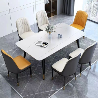 Dining table bright white/grey