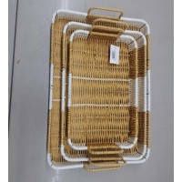 Light brown rattan basket rectangle 3PCS