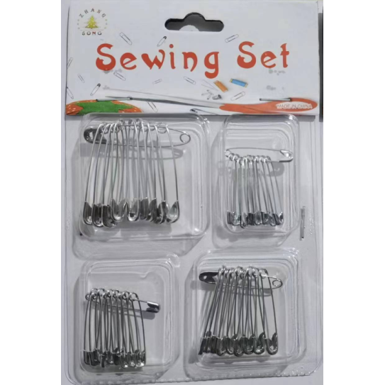 Blocks Silver Safety Pin set