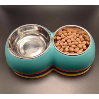Stainless pet double bowls