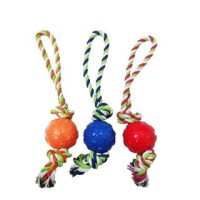 Pet chew toys with rope ball