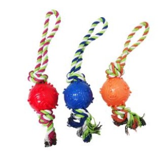 Pet chew toys with rope ball