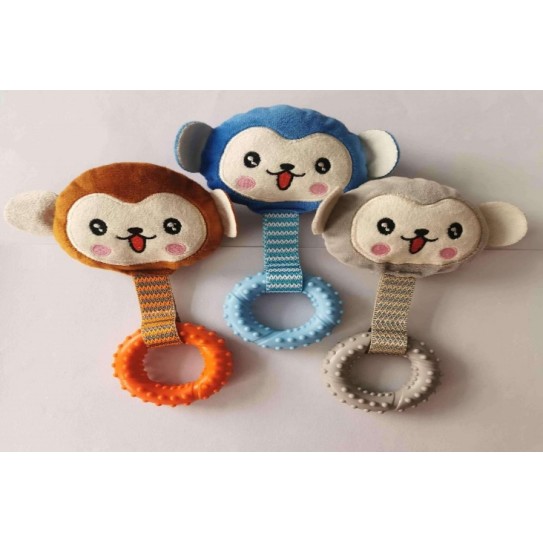 Pet plush toys monkey with ring