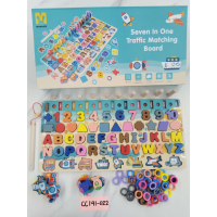 CC-141-022seven in one traffic matching board wooden toys