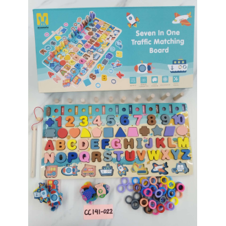 CC-141-022seven in one traffic matching board wooden toys