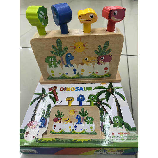 CC-141-024wooden POP-UP dinosaur wooden toys