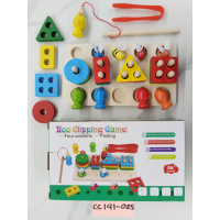CC-141-025bee clipping game wooden toys