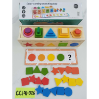CC-141-026color sorting matching box wooden toys