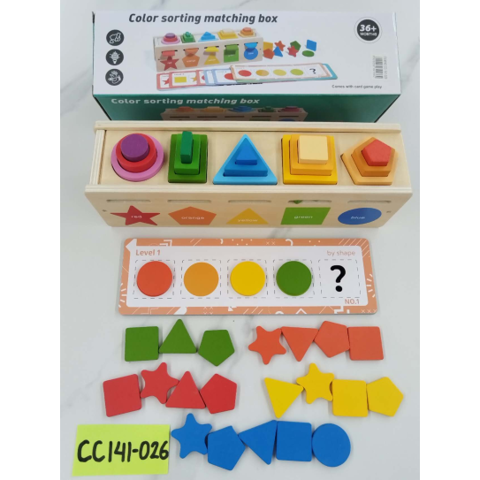 CC-141-026color sorting matching box wooden toys