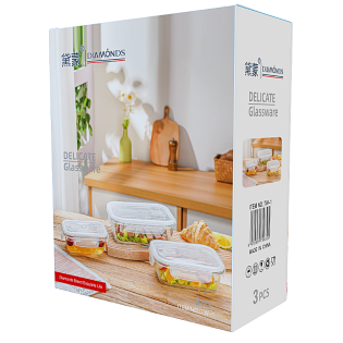 Glass food containerTW-1 3pcs