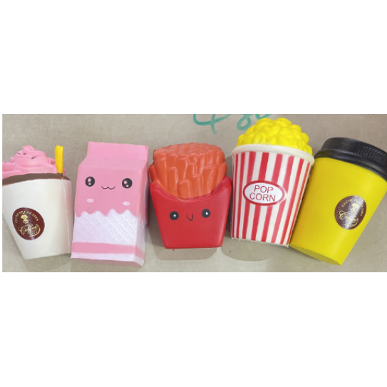 CC163-016 Coffee Cup/chips/popcorn Jellies Squeeze toy